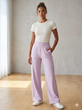 Aerie Lavender Wide-Leg Lounge Pants